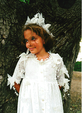 Close-up view of origami dress